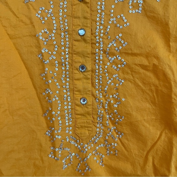 Old Navy Sequin Embroidered Orange Long Sleeve Top Lightweight-Women’s Size XL - Picture 3 of 7